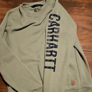Carhartt Olive Crewneck with Navy Logo